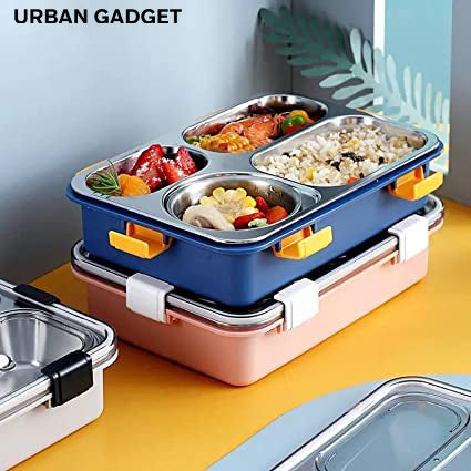 Urban™ 4 Compartment Insulated Lunch Box Stainless Steel Tiffin Box (Jumbo Size) (850ml)