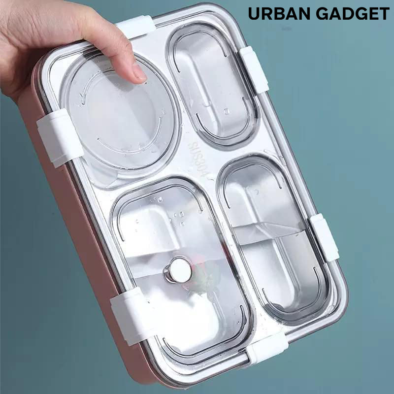 Urban™ 4 Compartment Insulated Lunch Box Stainless Steel Tiffin Box (Jumbo Size) (850ml)