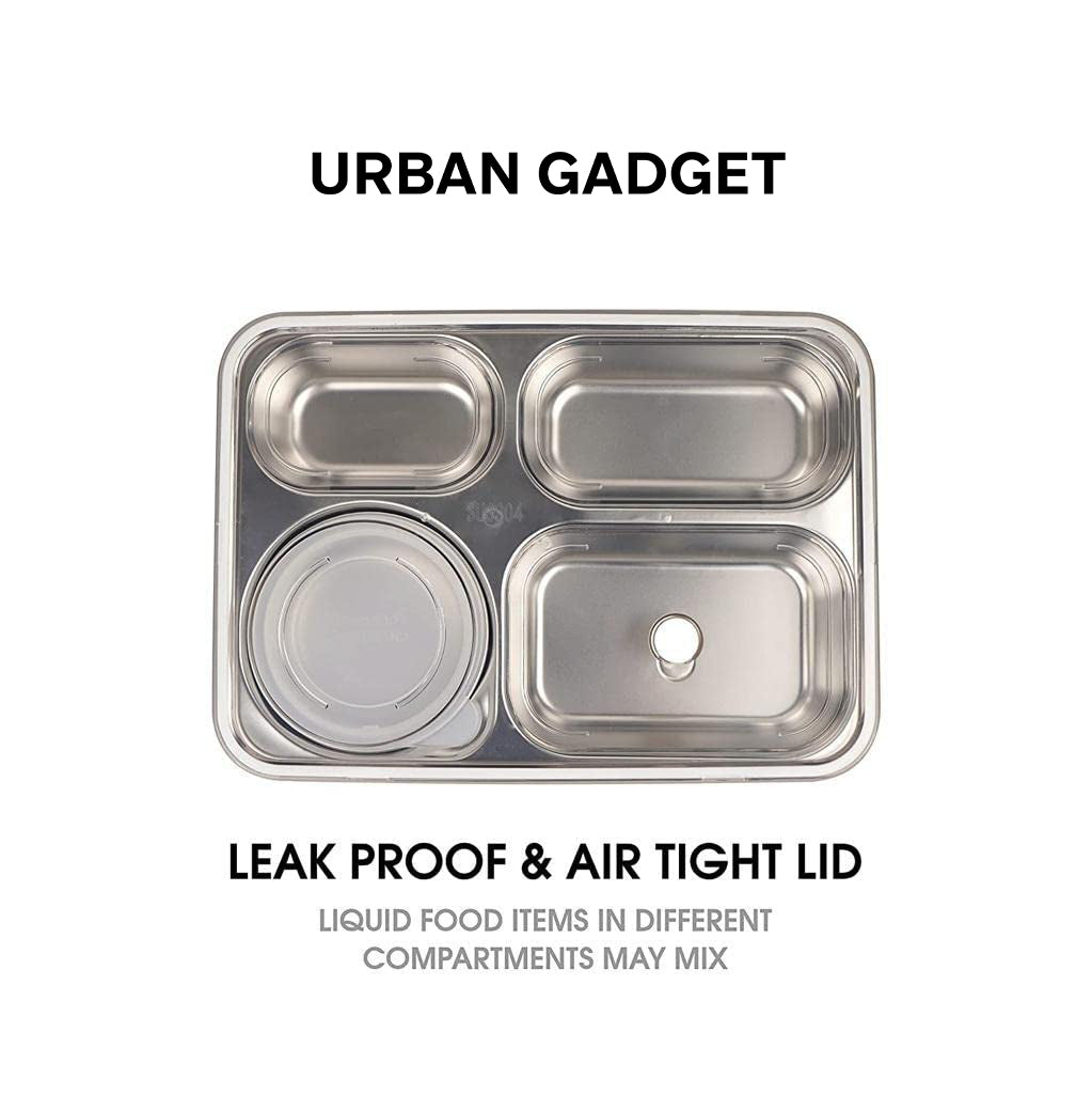 Urban™ 4 Compartment Insulated Lunch Box Stainless Steel Tiffin Box (Jumbo Size) (850ml)